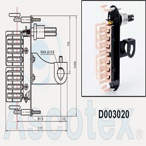 Bộ cổng căng hướng sợi dây Ascotex D003020 Gate Tensioner